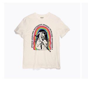 Stance Unisex M T-Shirt The Crew T Cream Short Sleeve Grim Reaper Rainbow